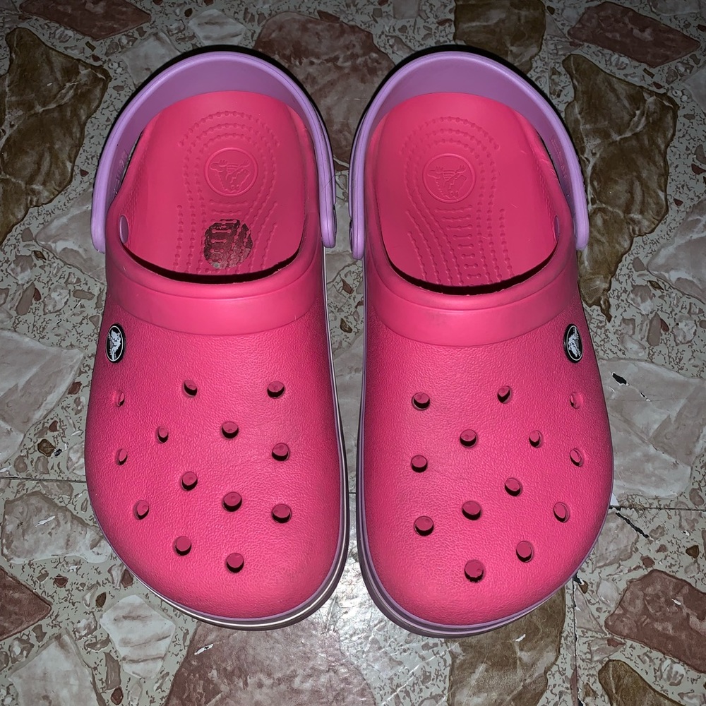 Pink crocs